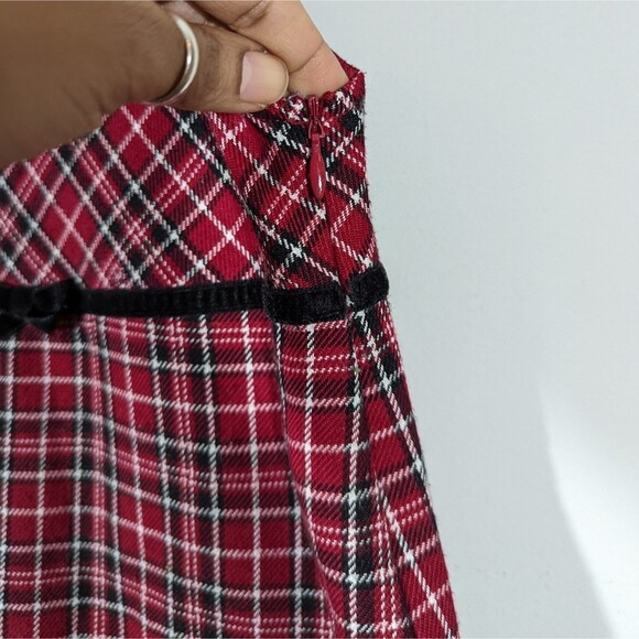Gymboree Girls Dress Size 3 Holiday Red Plaid Sleeveless (see measurements) - Picture 4 of 5